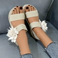 thumbnail image 6 of AXXD Women Beige Sandals Summer Casual One Line Buckle Mules Flower Open Toe Thick Sole Sandals, 6 of 6