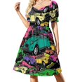 thumbnail image 2 of Vestido de manga corta "Graffiti Mural Callejero Trampantojo" Vestido de fiesta de lujo para mujer Vestidos de verano para mujer, 2 of 7
