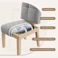 thumbnail image 3 of Patbrela Wooden Dining Chairs Set of 4, Linen Fabric & Cloud-Soft Cushion Dining Chairs, Sturdy Wood Legs & Reinforced Structure for Kitchen, Living Room, Restaurant, Easy Assembly, Gray, 3 of 7