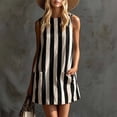 thumbnail image 3 of Iyufng Womens Summer Striped Tank Dresses with Pockets, 3 of 7