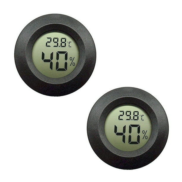 2 Pack Hygrometer Thermometer Digital Lcd Monitor Indoor Outdoor Humidity Meter Gauge For Humidifiers Dehumidifiers Greenhouse Basement Babyroom Black Round Com - Best Hygrometer For Basement 2 Pack Hygrometer Thermometer Digital Lcd Monitor Indoor Outdoor Humidity Meter Gauge For Humidifiers Dehumidifiers Greenhouse Basement Babyroom Black Round Com - Best Hygrometer For Basement