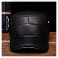 thumbnail image 3 of Men's Genuine Leather Baseball Cap Brand New Male Sp-ring Winter Warm Beret M-ilitary Hats ,Fashion, 3 of 6