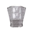 thumbnail image 4 of VISgogo Ladies Mesh Midriff-baring Tops, Mujeres Estilo de ocio Decoración de diamantes de imitación Cuello redondo Sin mangas Hollow Perspective Tank Top VISgogo moda, 4 of 9