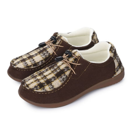 

Veecome Women Winter House Slippers Non-slip Slippers with Arch Support and Elastic Band Orthotic Shoes for Women Indoor Outdoor Brown Size 11