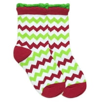 Jefferies Socks Girls Toddler Stripe Scallop Lace Trim Halloween Christmas Crew Socks 1 Pair Pack