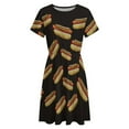 thumbnail image 4 of Hot Dog Dress Fashion Beach Short Sleeve Dresses Female Party Printed Sundress, 4 of 7