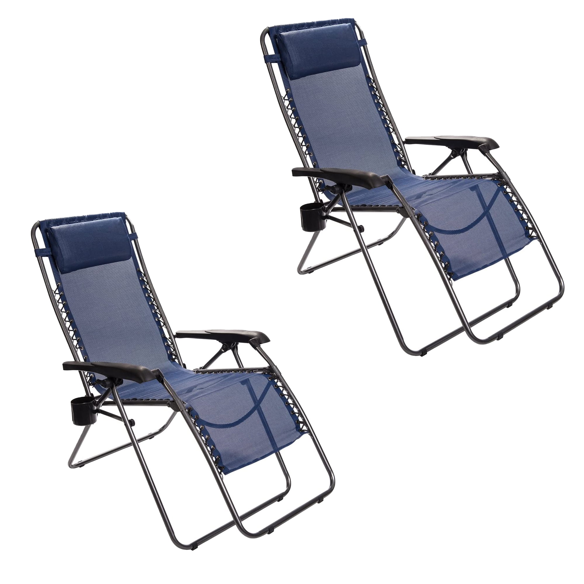 Timber Ridge Zero Gravity Locking Outdoor Recliner Lounge Chair, Blue