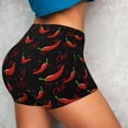 thumbnail image 4 of Naloa Red Hot Chili Biker Shorts for Women Seamless Scrunch Short Women’s Yoga Shorts for Gym Running Sport Shorts-Small, 4 of 8