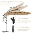thumbnail image 6 of Costway 10' Hanging Solar LED Umbrella Patio Sun Shade Offset Market W/Base Beige, 6 of 9