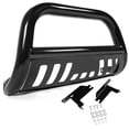 thumbnail image 3 of Kojem Front Bumper Bull Bar Push Grille Guard for 2005-2010 2011 Dodge Dakota 2006-2009 Mitsubishi Raider Black, 3 of 9