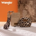 thumbnail image 4 of Wrangler Women's Western Dual Pouch Wristlet Wallet - Embroidered Boot Scroll Design with Zippered Card Holder, Leopard-Tan, 4 of 7