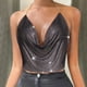 thumbnail image 2 of Top corto con borlas y cuentas en cadena para mujer - Camiseta sin mangas y sin espalda - Diseño vintage, mezcla de spandex - Tallas XS-L, 2 of 6
