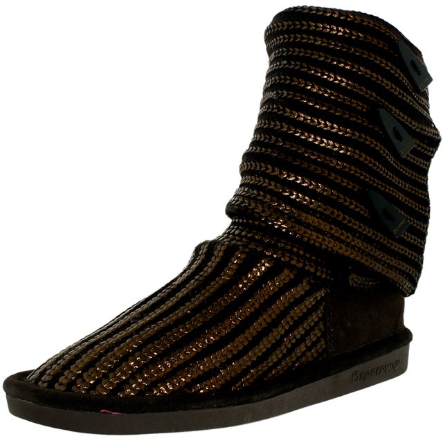 Bearpaw Women's Knitallic Bronze Mid-Calf Wool Boot - 6M