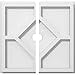 thumbnail image 3 of Ekena Millwork CMP10EY2-01000 10 in. OD x 1 in. ID Square Embry Architectural Grade PVC Contemporary Ceiling Medallion - 2 Piece, 3 of 4