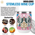 thumbnail image 5 of Biddlebee 12oz Insulated Stainless Steel Stemless Wine Tumbler, Black & White Check, 5 of 9