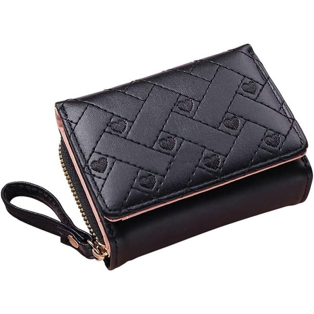 LHSHID Slim Wallet for Women Credit Card Holder with Coin Purse, Ladies Mini Zipper Card Cases with 6 Card Slots