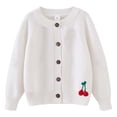 thumbnail image 2 of Mikilon Chirstmas Day Fashion Sweaters for Girls Size 2-7 Years Comfortable Flowers Long Sleeve Cardigan Sweaters Fall and Winter Casual Round Neck Cute Clothes, 2 of 3