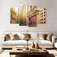 thumbnail image 2 of Elephant Stock Wall Street American Flag Wall Art - Horizontal Multi Panel Canvas - Living Room Wall Decor - Places Multi Panel - Red And Blue Decor - 84" x 54", 2 of 8