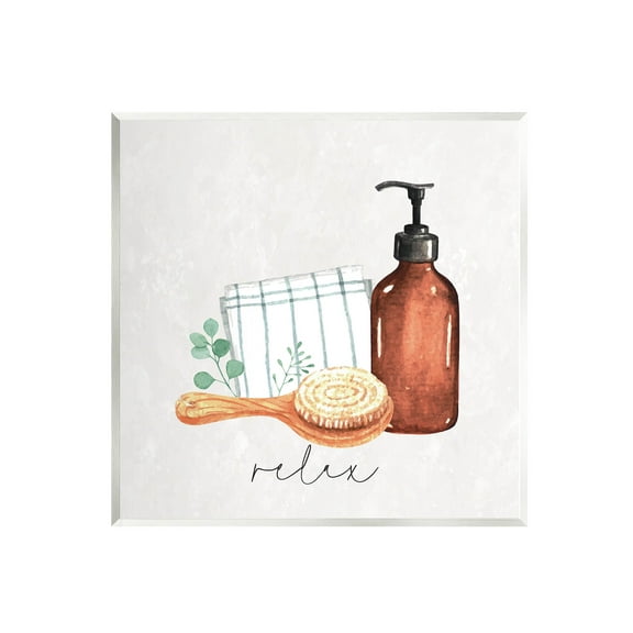 Stupell Industries Spa Bath Relax Calligraphy Graphic Art Unframed Art Print Wall Art, Design by ND Art