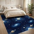 thumbnail image 3 of ODIKA 8'x10' Washable Area Rug Galaxy Starry Planets Motif Planetary Stars Themed Large Nebula Refined for Dining Room, Office, Lounge, Non-Slip Chair-Friendly Mat, 3 of 7