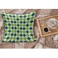 thumbnail image 2 of Geometric Fluffy Throw Pillow Cushion Cover, Classical Diamond Line Pattern with Dotted Lines Vintage Design, Rectangle Accent Pillow Case, 26" x 16", Lime Green Dark Green, by Ambesonne, 2 of 5