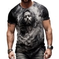 thumbnail image 2 of adaychics Jesus T Shirts for Men Cross Short Sleeve Crewneck Christian Graphic Tees Regular Fit Summer Tops for Streetwear, 2 of 6