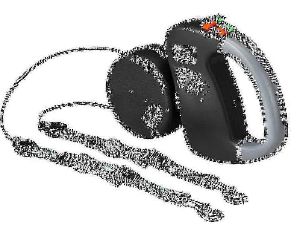 Double Leash Dog Leash, Retractable Dog Leash Double Leash For Two Dogs Dog Leash 2 Dogs Double Leash,black