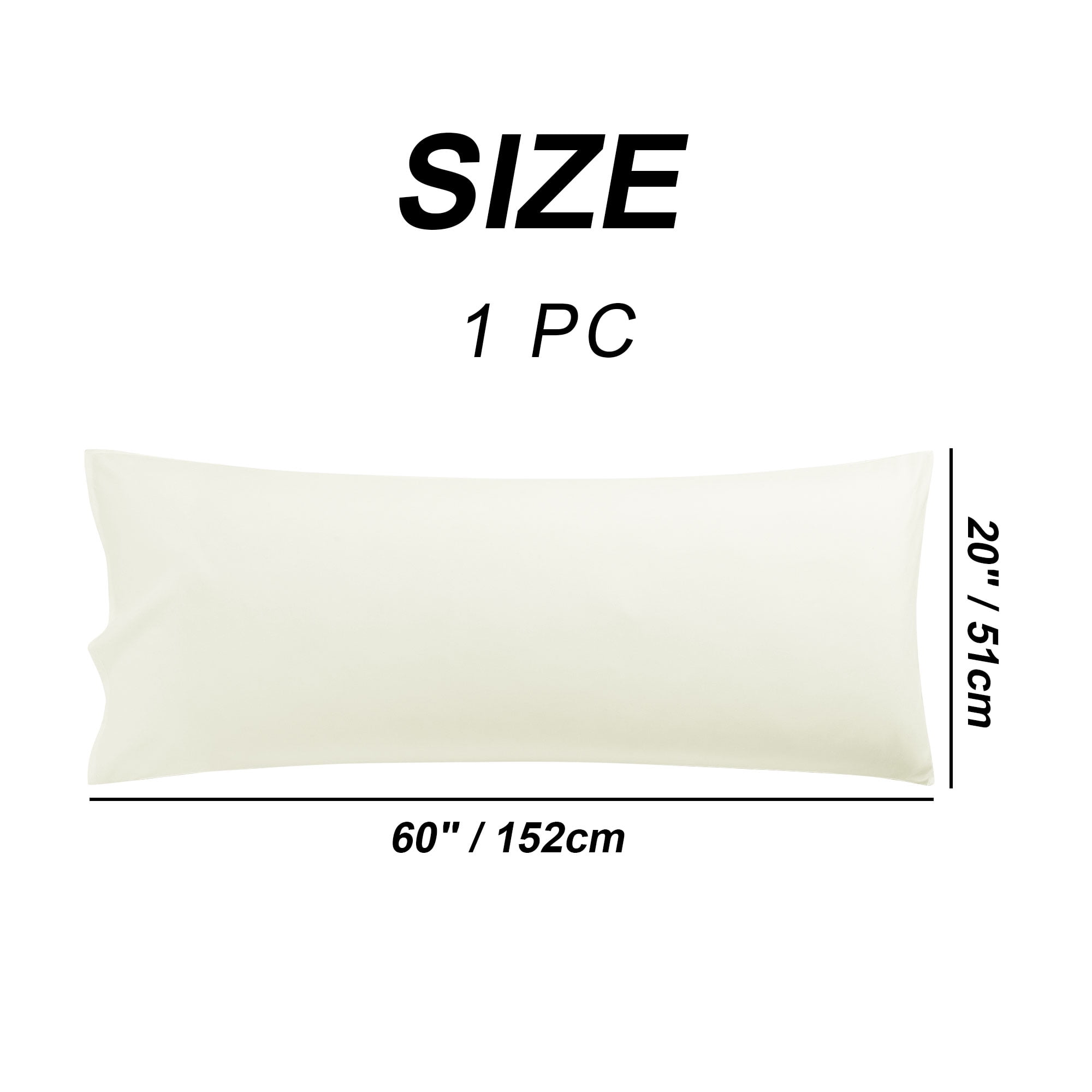 Unique Bargains Microfiber Pillowcase Long Bolster Body Pillow Cover 20" x 60"