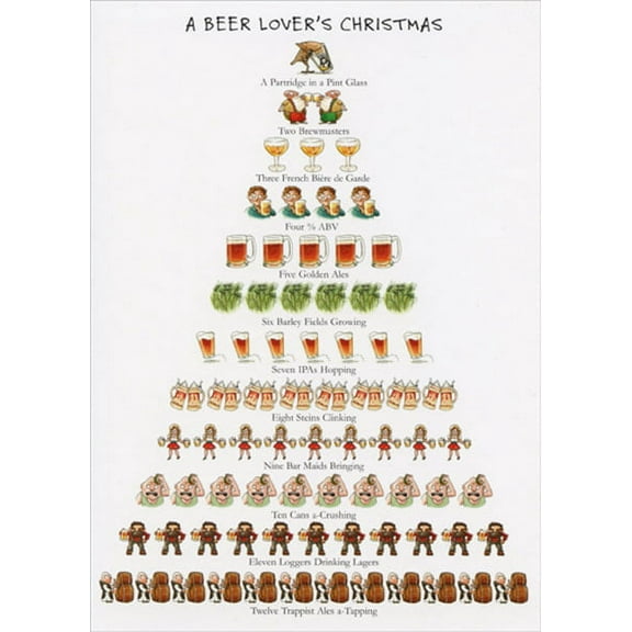 Allport Editions Beer Lover's 12 Days of Christmas Christmas Card (1 card/1 envelope)