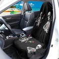 thumbnail image 3 of POLERO Skeleton Rose Design Terry Cloth Car Seat Cover Universal Car Seat Cover Towel, Non-Slip Breathable Car Seat Towel Cover Fit for SUVs Cars Sedans, 3 of 7