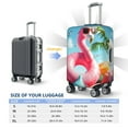thumbnail image 3 of Cauagu Tropical Flamingo Pool Float Print Travel Luggage Cover,Travel Dust-proof Suitcase Cover Softside Suitcase Protector for 18-32inch,Not Included Suitcase, 3 of 8