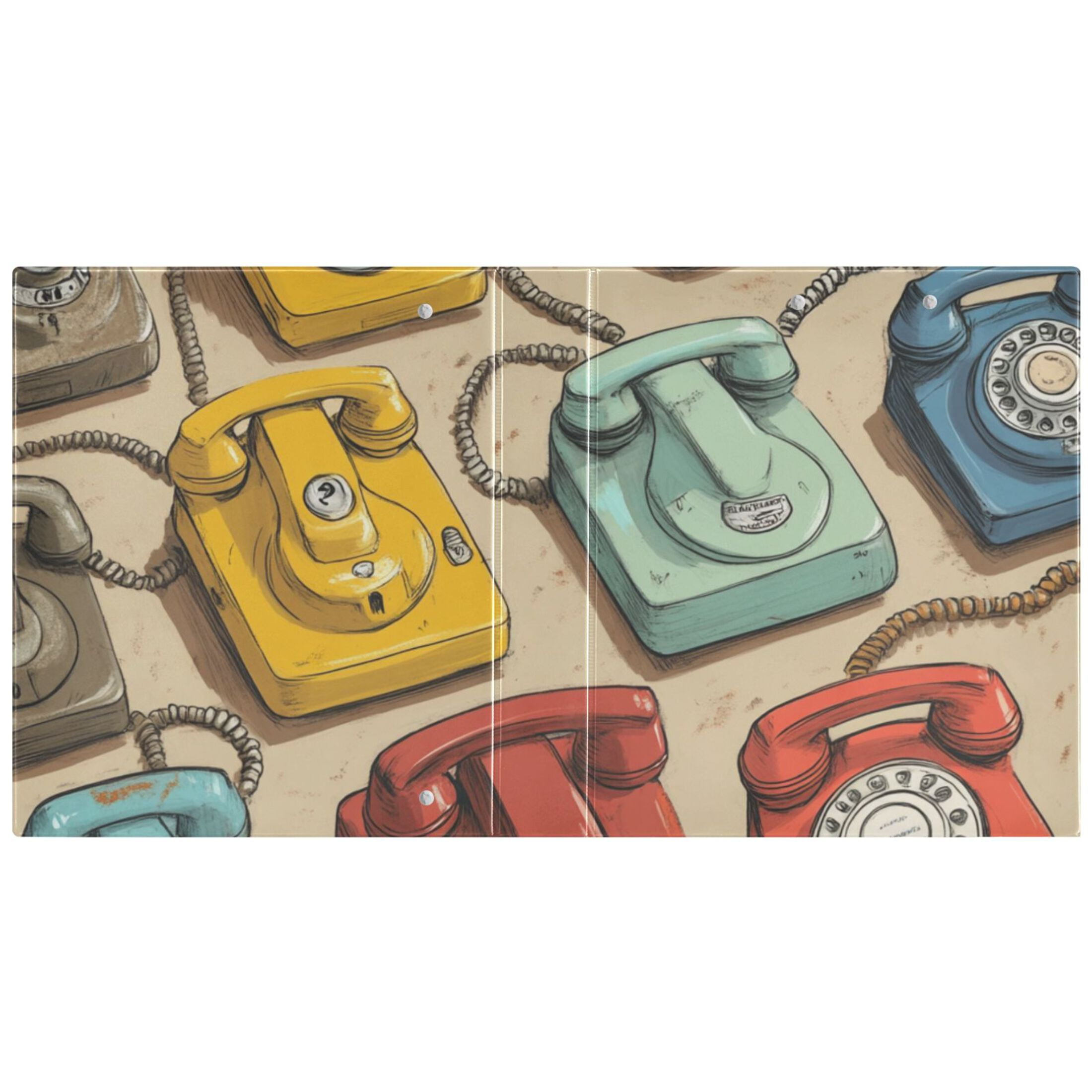 Landlines 3 Ring Binders 1.5 inch Hardcover File Folders with Interior Pockets A4 Size Organizer for School Office Hospital