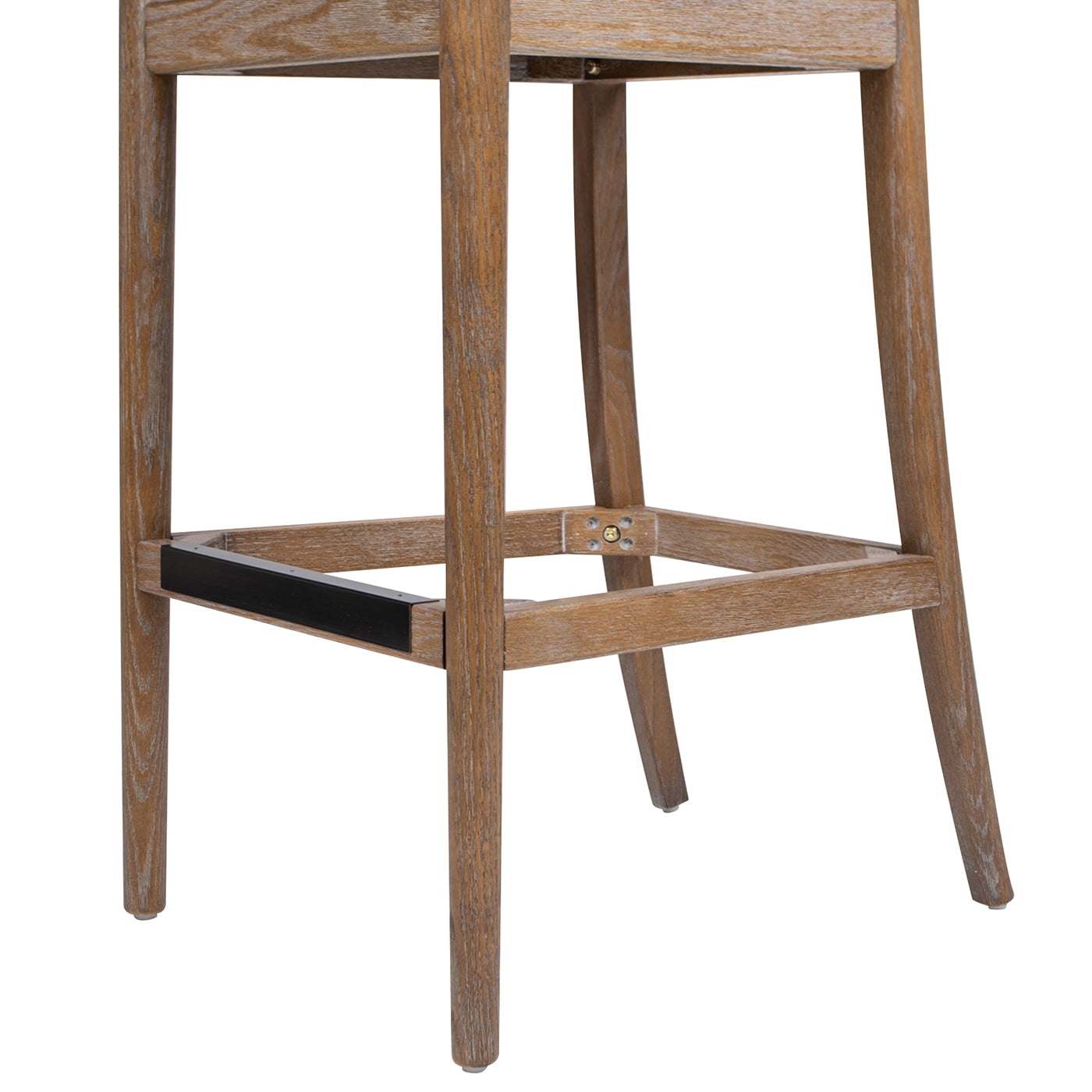 Panama 30.5" Curved Back Cane Rattan Set of 2 Bar Stools in Ivory White Boucle