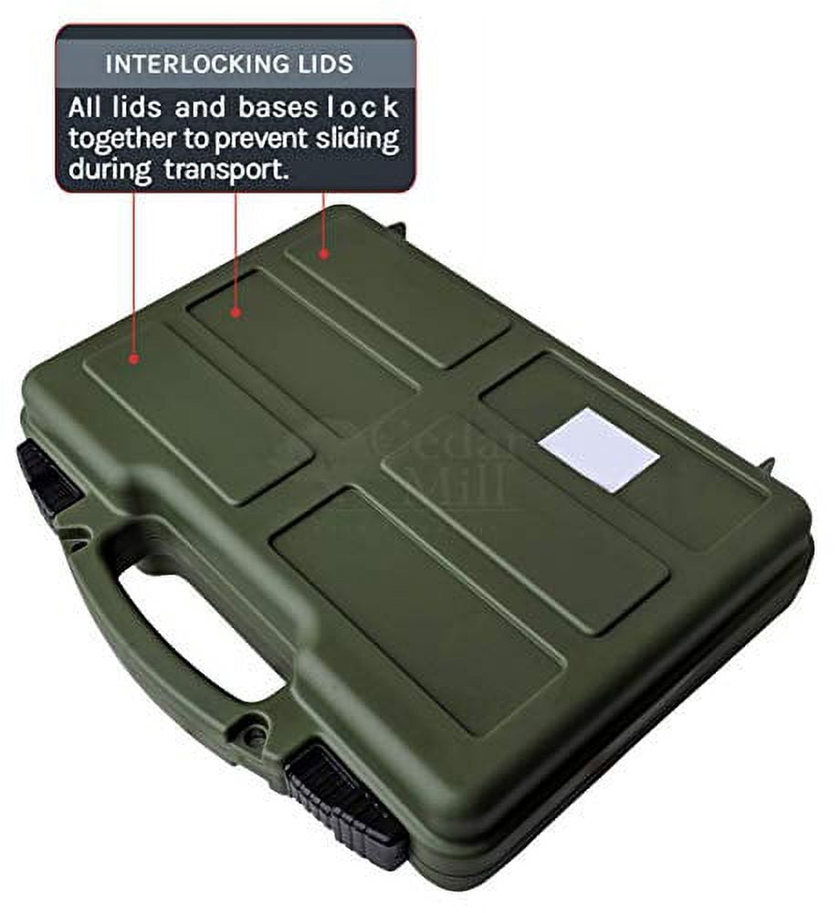 Premium Pick & Pluck Hard Pistol Case - 12” x 8” | GREEN