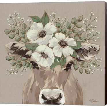 Great Art Now Flora the Jersey Cow by Michele Norman, Canvas Wall Art, 12W x 12H