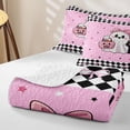 thumbnail image 4 of Homewish Cartoon Bow Ghost Cat Quilt Full for Boys Girls, Sugar Halloween Pumpkin Full Bedspread Sets, 3pcs, 4 of 7