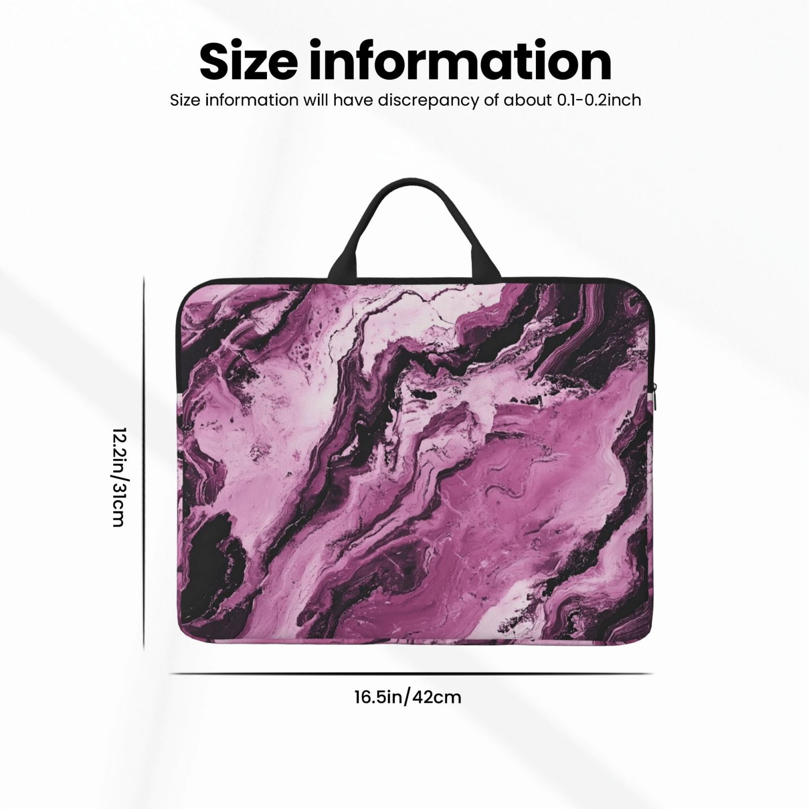 Laptop Sleeve Bag For Women Men 14inch Waterproof Durable Protective Computer Carrying Cover Handle Laptop Case Bag Darkmagenta Marble_1