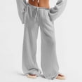 thumbnail image 2 of Womens Linen Pants Wide Leg Loose Cotton Swimsuit Coverups Summer Pants Beach Vacation Outfits Light Gray L, 2 of 4