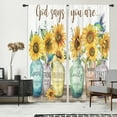 thumbnail image 5 of Sunflower Bible Verse Curtains Christian Quotes Farmhouse Rustic Floral Flower Scripture Rod Pocket Retro Hummingbird Wooden Plant Bedroom Living Room Treatment Fabric 2 Panels 52Wx84H Inch, 5 of 6