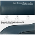 thumbnail image 4 of 3 Seater Faux Leather Sofa Upholstered Couch with Nailhead Trim Rolled Armrest for Living Room Navy, 4 of 7