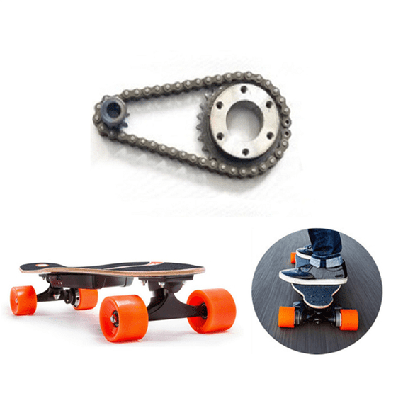 2X DIY Electric Skateboard Gear Wheels Kit 04C 2 Points Chain Wheel Gear 27 Gear Electric DIY Wheels,9X27 G 8mm D