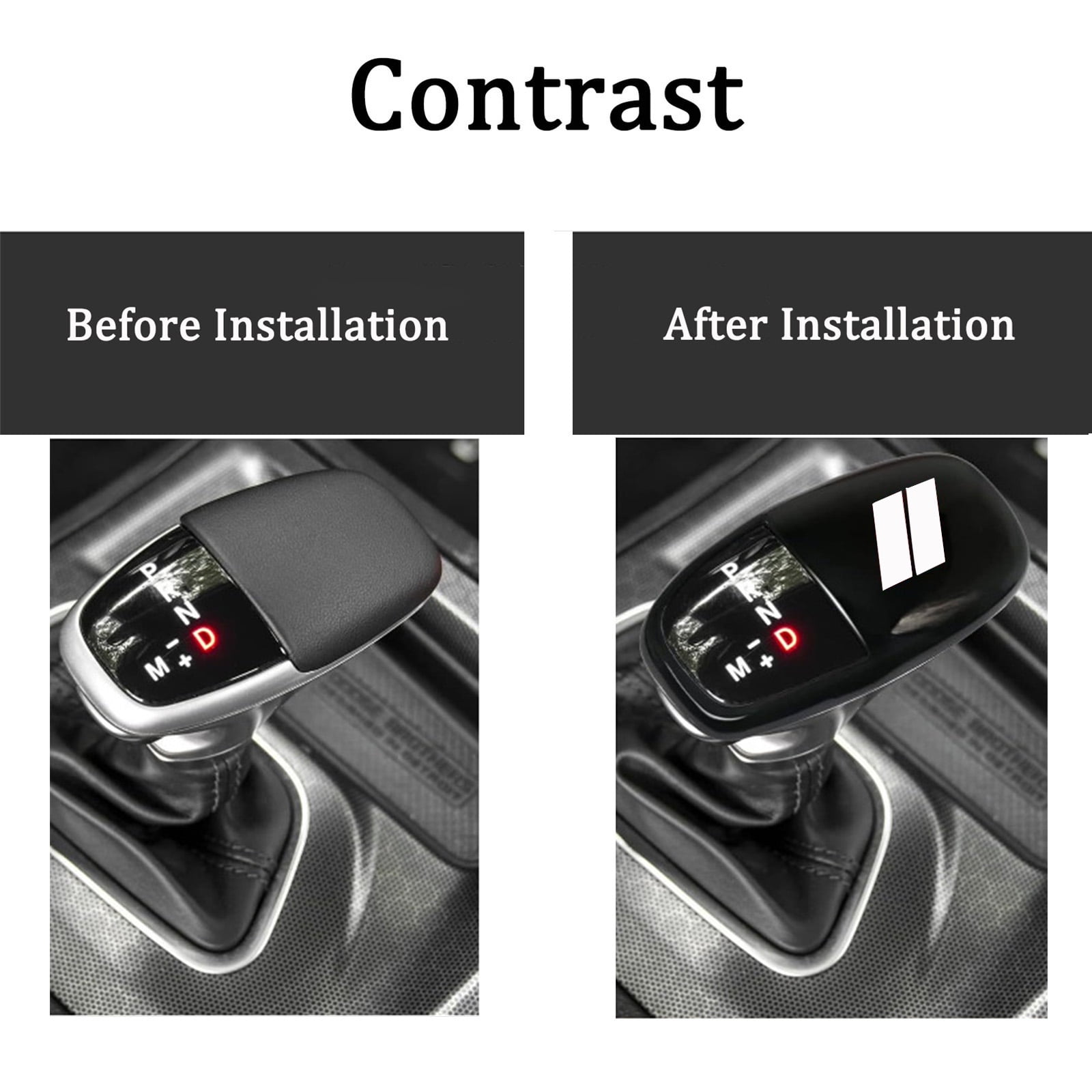 Gear Shift Knob Head Cover Trim For Dodge Challenger Charger Interior Decoration Accessories 2015-2024 / Durango 2016-20243 ABS -Challenger War Horse-Shift knob(all inclusive)-Black White Label