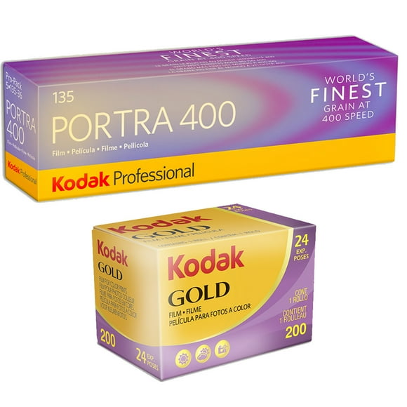 Kodak Professional Portra 400 Color Negative Film (35mm Roll Film, 36 Exposures, 5-Pack) + Kodak GOLD 200 Color Negative Film 35mm Roll Film, 24 Exposures