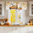 thumbnail image 2 of Hello Fall Valances for Windows, 42 x 18in, Harvest Truck Maple Leaf Pumpkin Thanksgiving Rod Pocket Kitchen Valance Curtain Light Filtering Window Treatments for Living Room Bedroom, 1 Panel, 2 of 7