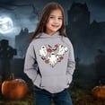 thumbnail image 2 of Byoo Girl's Graphic Hoodie Long Sleeve Hoodies Halloween Daily Hooded Sweatshirt for Kids,Grey, 2 of 4
