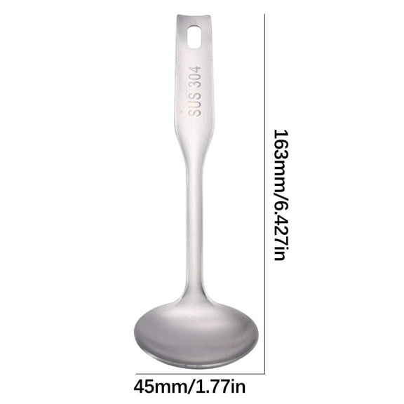 Mini 304 Stainless Steel Cooking Set - Polished Ladle, Slotted Spoon & Turner | Compact Kitchen Tools for Students & Small Spaces | Rust-Resistant & Dishwasher Safe