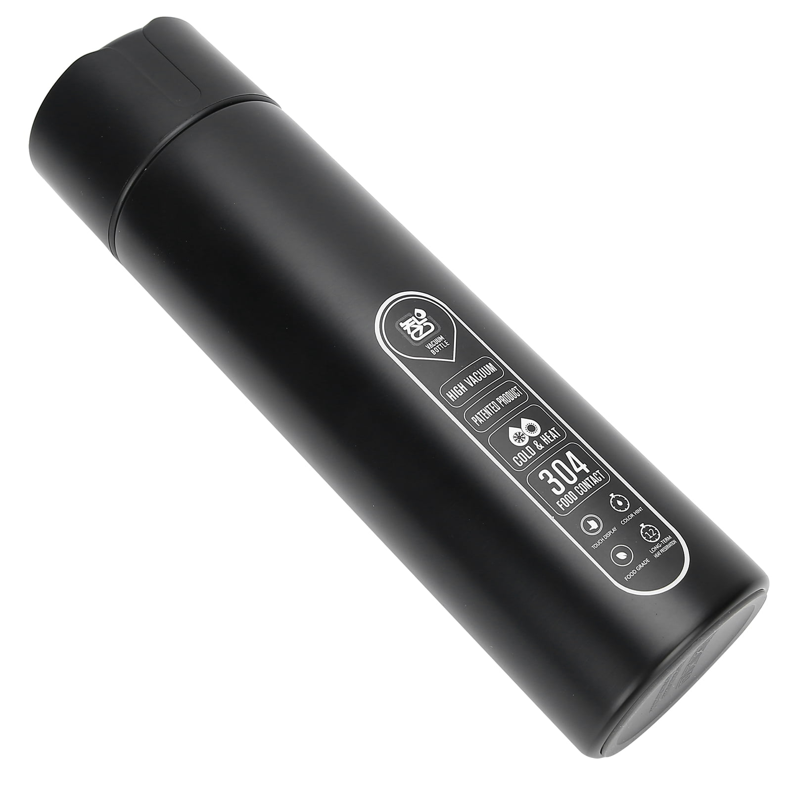 Smart Water Bottle Touch Temperature Display Timed Reminder Vacuum Insulated Bottle Battry PoweredBlack