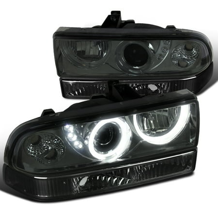 2002 Chevy Camaro Led (Spec-D Tuning For 1998-2004 Chevy S10 Blazer Smoke Smd Led Halo Projector Headlights + Bumper Lights Lamps (Left+Right) 1998 1999 2000 2001 2002 2003)