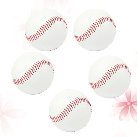 HEANUJJ Official Size Baseball Training Ball White Soft Cushioned PU Foam 5Pcs
