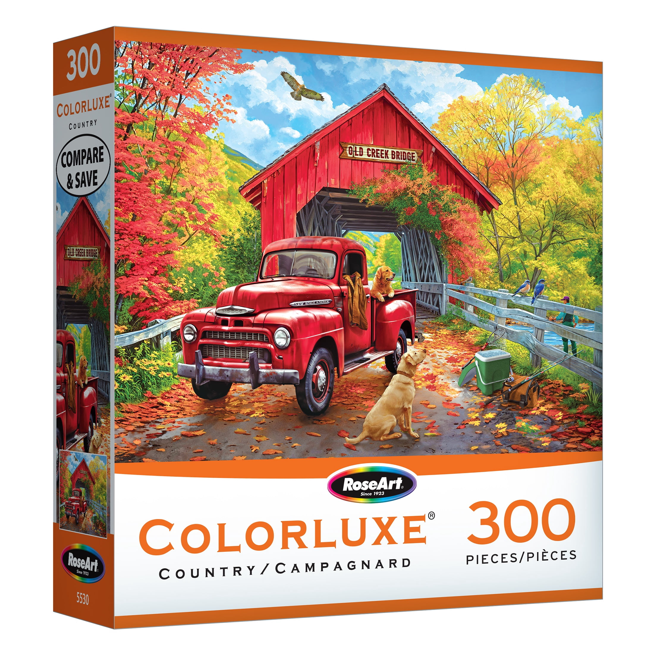 RoseArt Colorluxe 300 Piece Old Creek Bridge Adult Interlocking Jigsaw Puzzle